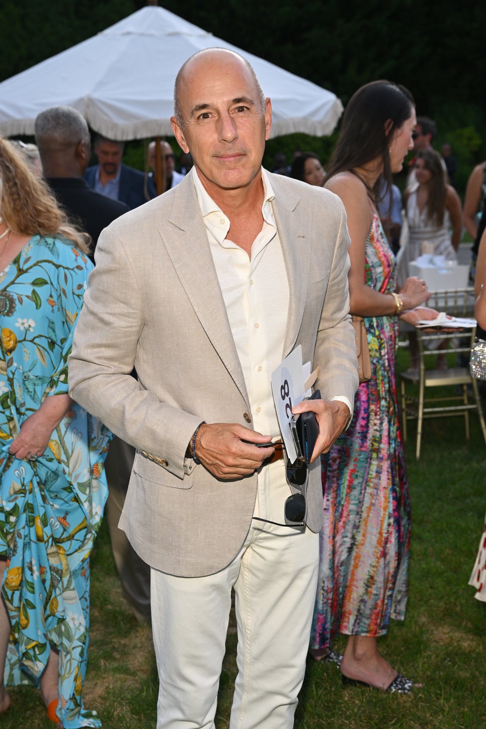 Matt Lauer Poses for Rare Photo at Charity Gala in the Hamptons